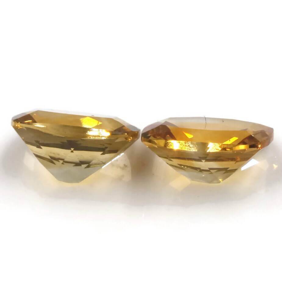 Natural Citrine Pair Faceted Pair Citrine Pair Rectangular Pair Cushion Cut Pair Faceted Citrine 10x8 5.10cts SKU:105992-CITRINE-Planet Gemstones