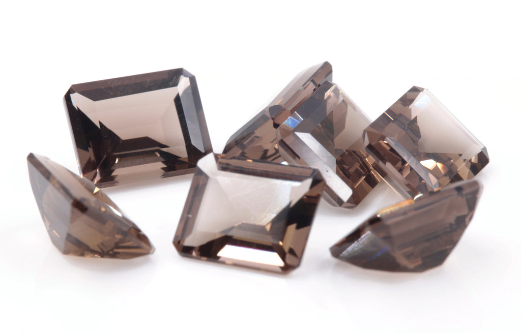 Natural Smoky Quartz Loose Gemstone Faceted Quartz Emerald Cut Loose Quartz DIY Jewelry Supplies 9x7mm 2.08cts SKU 107329-smoky quartz-Planet Gemstones