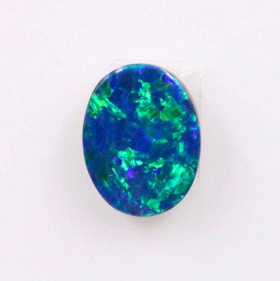 Natural Opal Doublet Loose Opal Natural Fire Opal Opal Cabochon 9x7mm Black Opal Doublet Loose Stone 1.29ct SKU:00105012-opal-Planet Gemstones