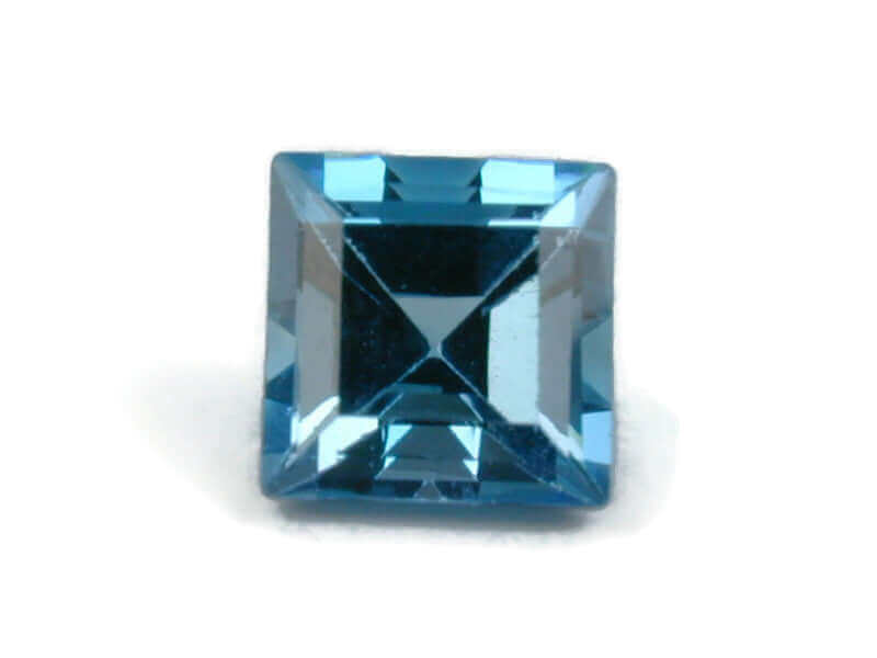 Natural Blue Topaz Gemstone Genuine Blue Topaz Faceted November Birthstone Blue Topaz Swiss Blue Topaz Square 8mm 3.38cts SKU:114627-Blue Topaz-Planet Gemstones