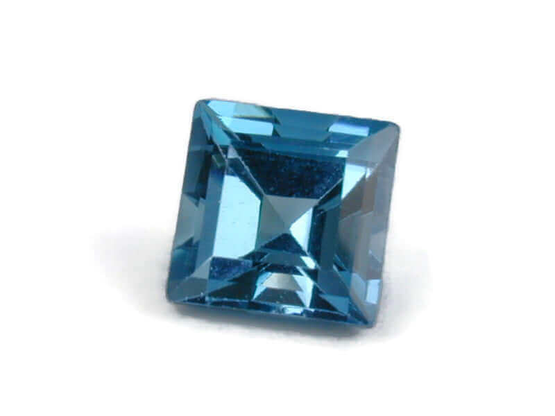 Natural Blue Topaz Gemstone Genuine Blue Topaz Faceted November Birthstone Blue Topaz Swiss Blue Topaz Square 8mm 3.38cts SKU:114627-Blue Topaz-Planet Gemstones