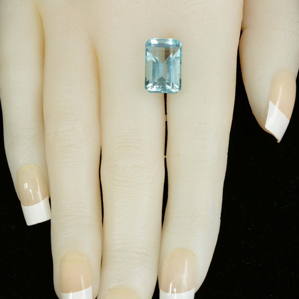 Natural Blue Aquamarine Faceted Gemstone Genuine Aquamarine Step Cut Gem March Birthstone Loose Stone 8.90 ct SKU 115558-Aquamarine-Planet Gemstones