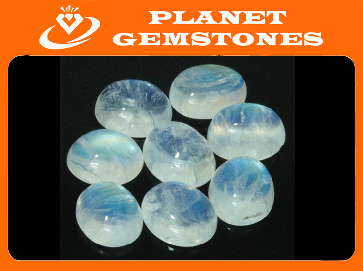 Natural Moonstone Blue moonstone Rainbow Moonstone June Birthstone Moonstone DIY jewelry Supplies Moonstone cabs 11x9mm 1 pc 3.97ct-Planet Gemstones