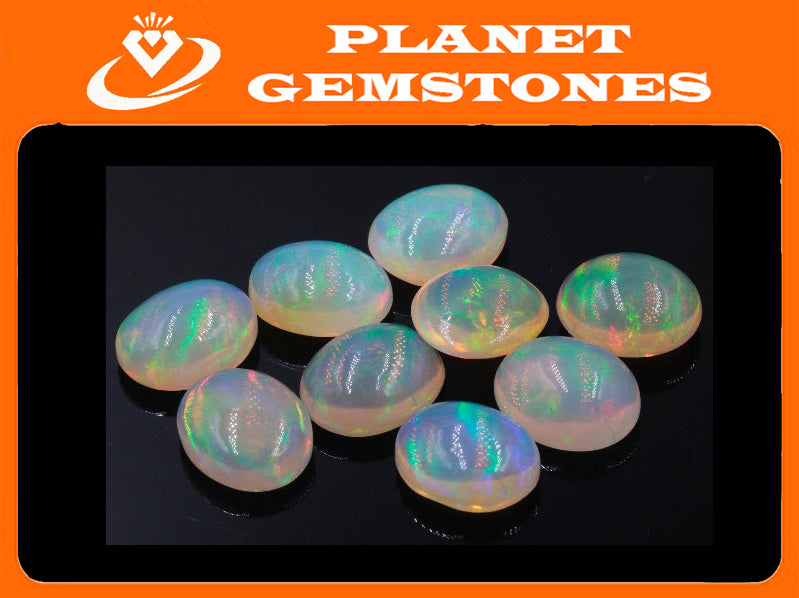 Natural Opal Ethiopian Opal Loose Ethiopian Opal Natural Welo Opal Rainbow Fire Opal Ethiopian Opal Cabochon 2.35ct 9x11mm-Planet Gemstones