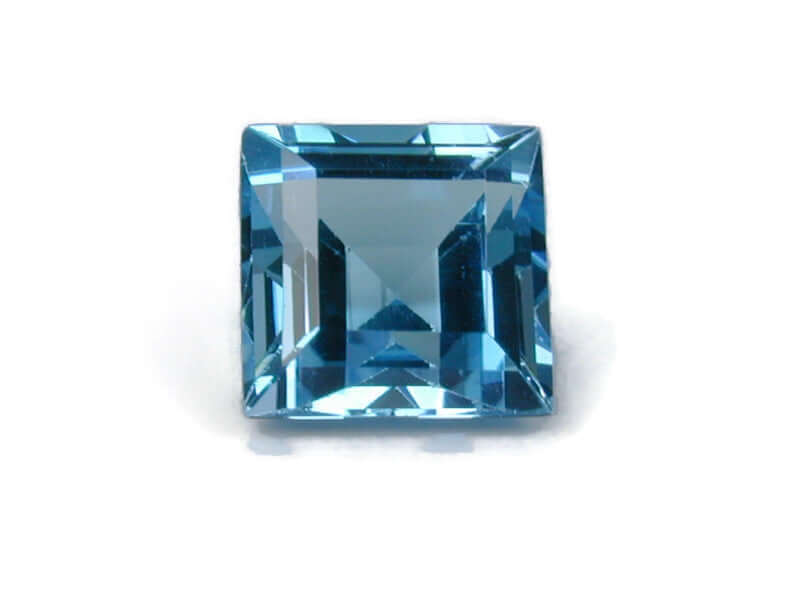 Natural Blue Topaz Gemstone Genuine Blue Topaz Faceted November Birthstone Blue Topaz Swiss Blue Topaz Square 9mm 4.50cts SKU:114628-Blue Topaz-Planet Gemstones