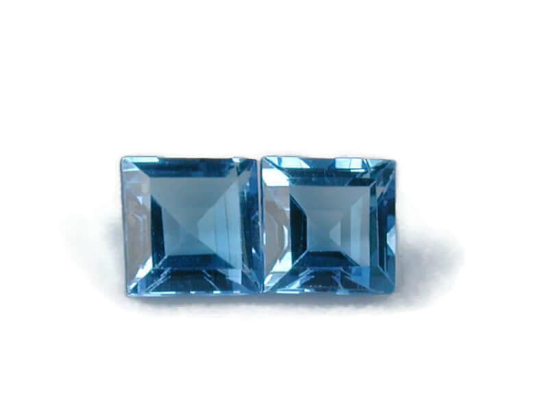 Natural Blue Topaz Gemstone Genuine Blue Topaz Faceted November Birthstone Blue Topaz Swiss Blue Topaz Square 5mm 1.48cts SKU:114626-Blue Topaz-Planet Gemstones