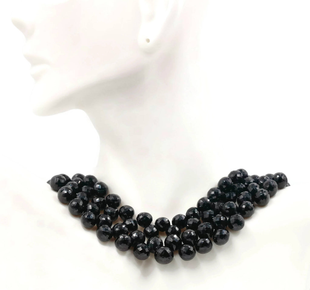 Natural Spinel Black spinel August Birthstone DIY Jewelry Spinel Gemstone Spinel Loose Beads 8mm Black SPINEL Faceted 231ct-Planet Gemstones