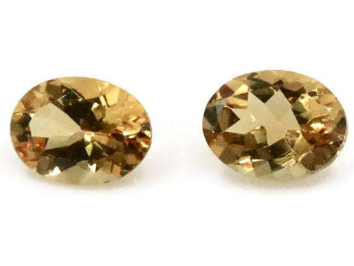 Yellow Beryl Matching Pair Loose Gemstones Faceted Oval Golden Beryl Gemstones DIY Jewelry Supplies 8x6 oval SKU: 00105037*-Planet Gemstones