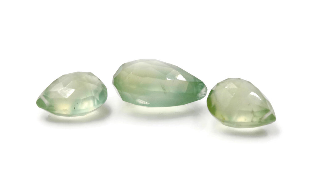 Natural Prehnite Prehnite Stone DIY Jewelry Supply Prehnite gem Genuine Prehnite Epidot Prehnite Beads 23.53ct 17x11mm ,13x10mm 24.2ct-Planet Gemstones