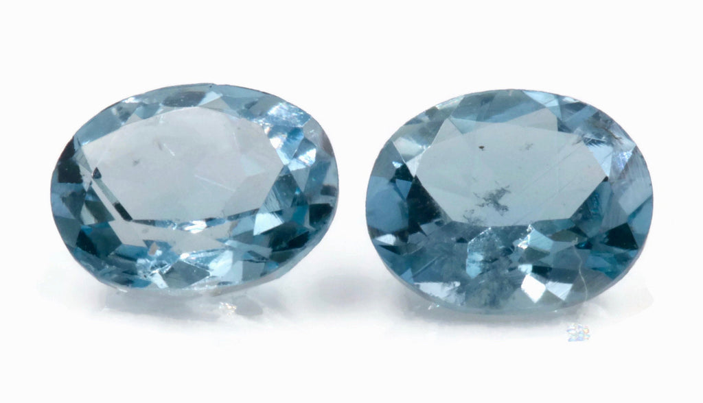 Natural Aquamarine Aquamarine pair loose aquamarine oval aquamarine faceted oval aquamarine pair 5x4mm, 0.64ct-Aquamarine-Planet Gemstones